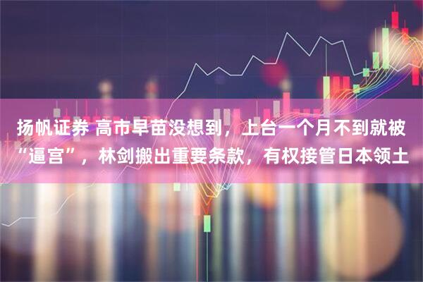扬帆证券 高市早苗没想到,上台一个月不到就被“逼宫”,林剑搬出重要条款,有权接管日本领土