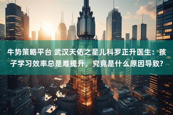 牛势策略平台 武汉天佑之星儿科罗正升医生：孩子学习效率总是难提升，究竟是什么原因导致?